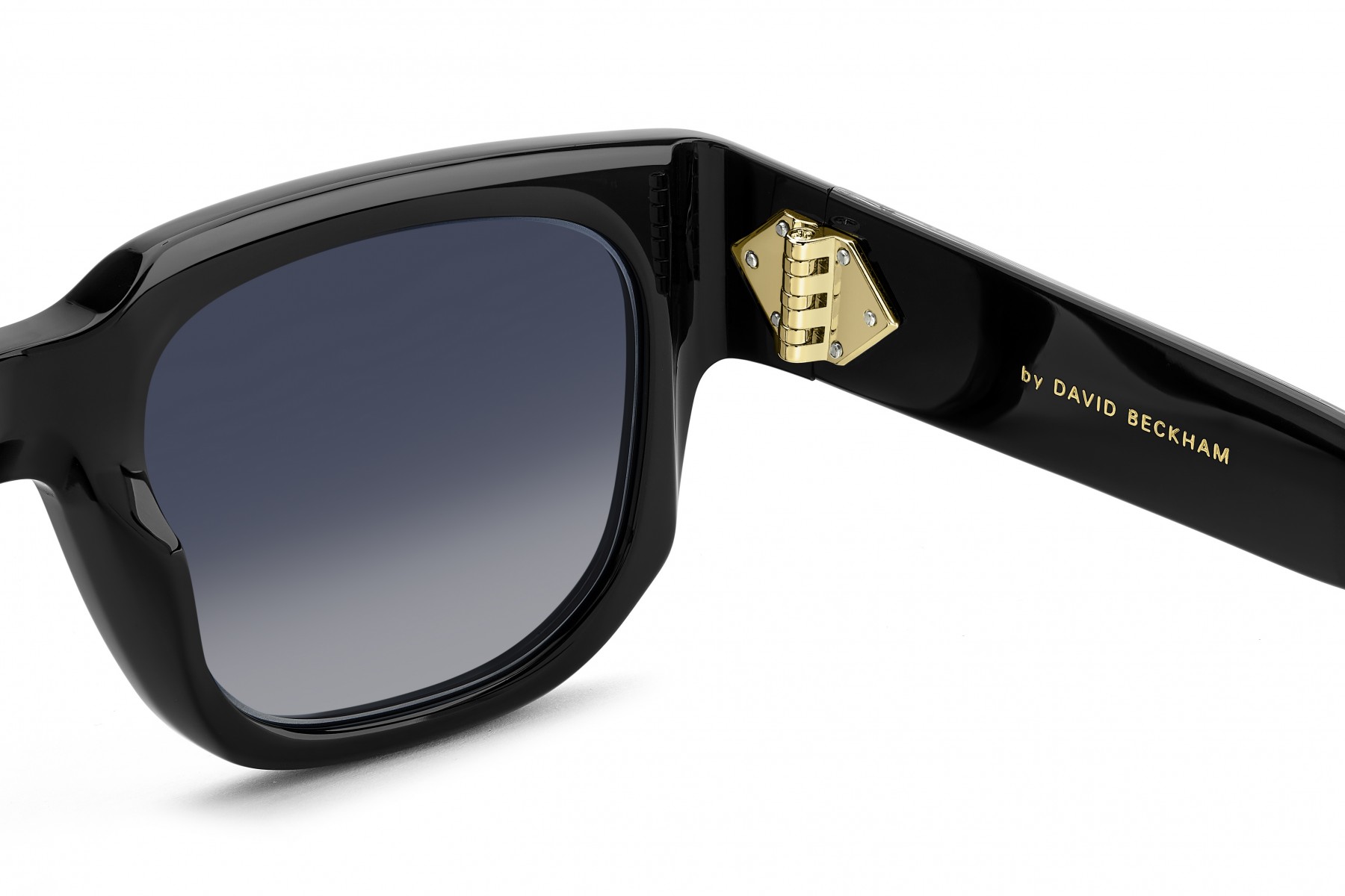 Davıd Beckham Erkek Kemik Güneş Gözlüğü Siyah Çerçeve Mavi Degrade Altın Ayna  Cam