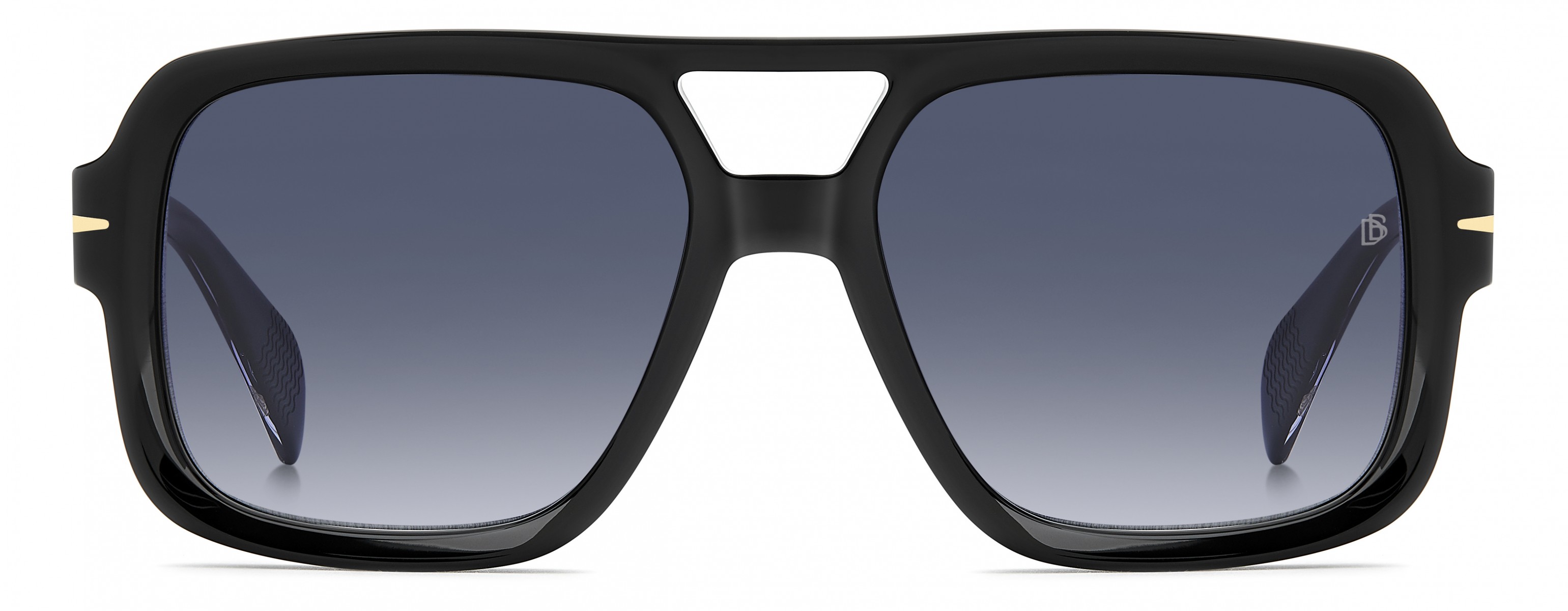 Davıd Beckham Erkek Kemik Güneş Gözlüğü Siyah Çerçeve Mavi Degrade Cam