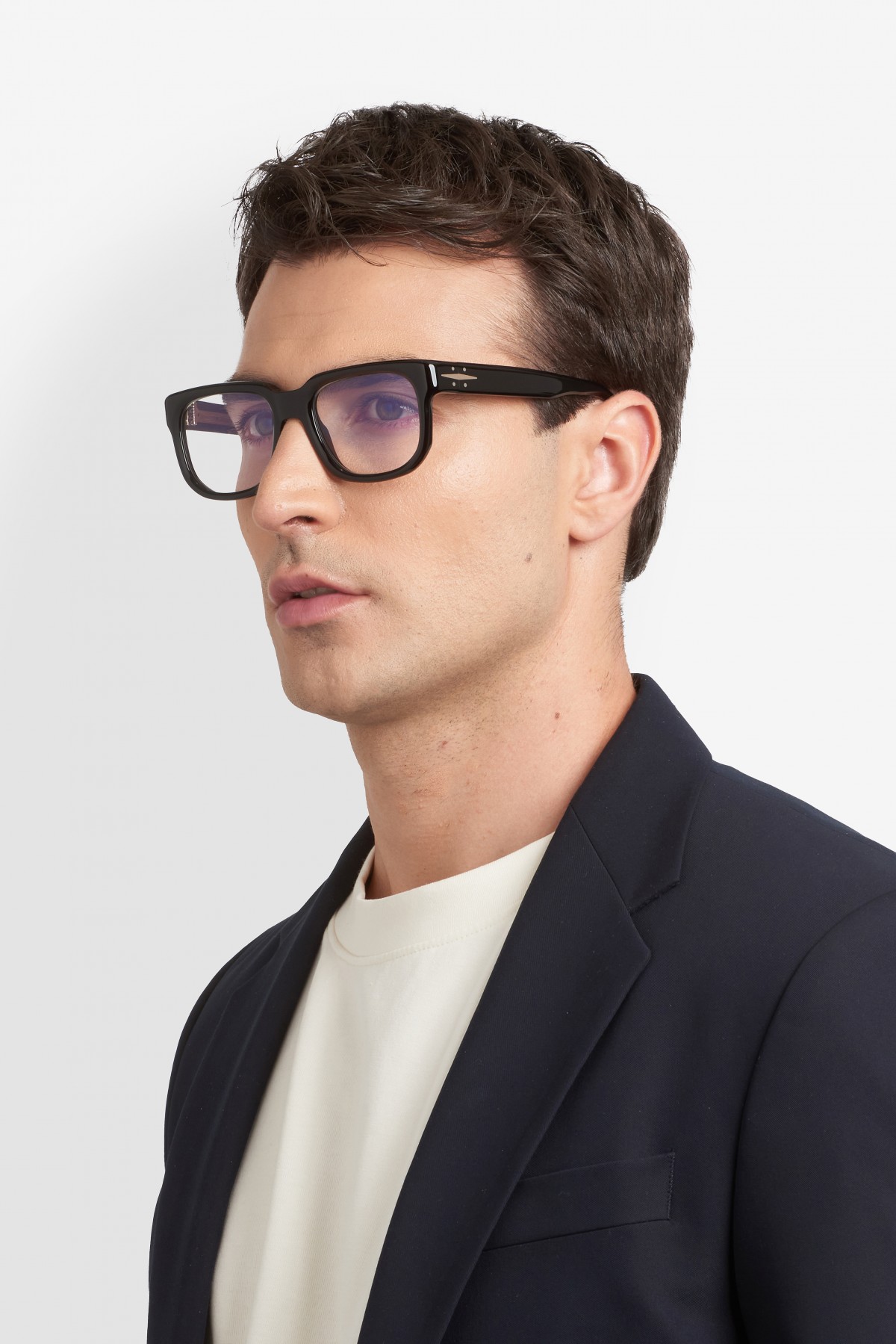 Davıd Beckham Erkek Kemik Optık Siyah Çerçeve Mavi Aynalı