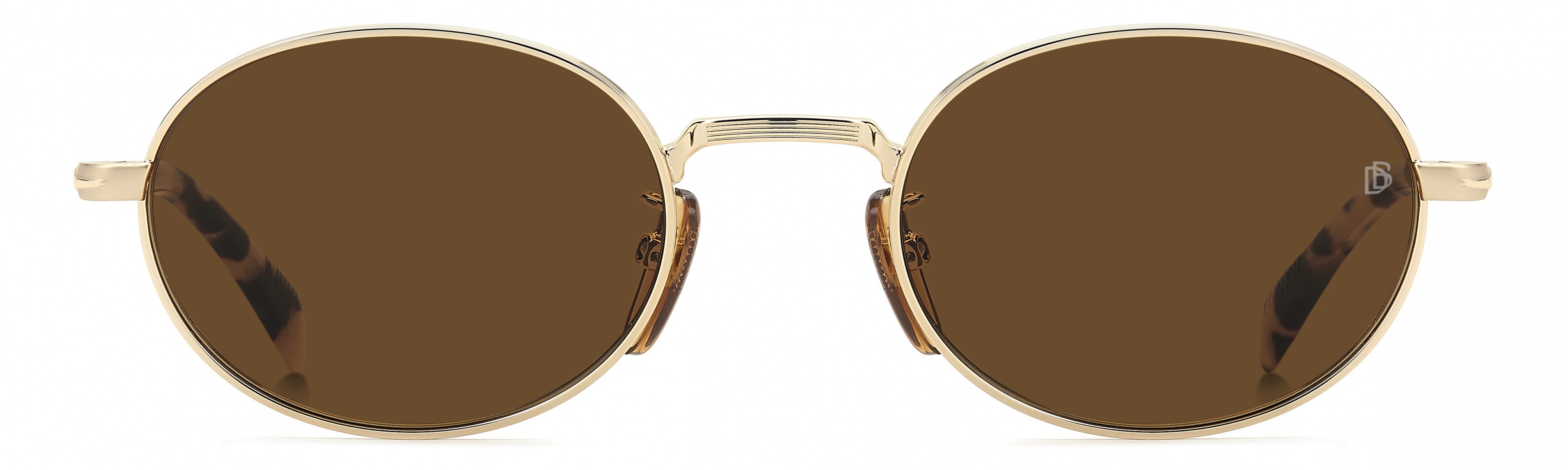 Davıd Beckham Erkek Metal Güneş Gözlüğü Altın Çerçeve Kahverengi Cam