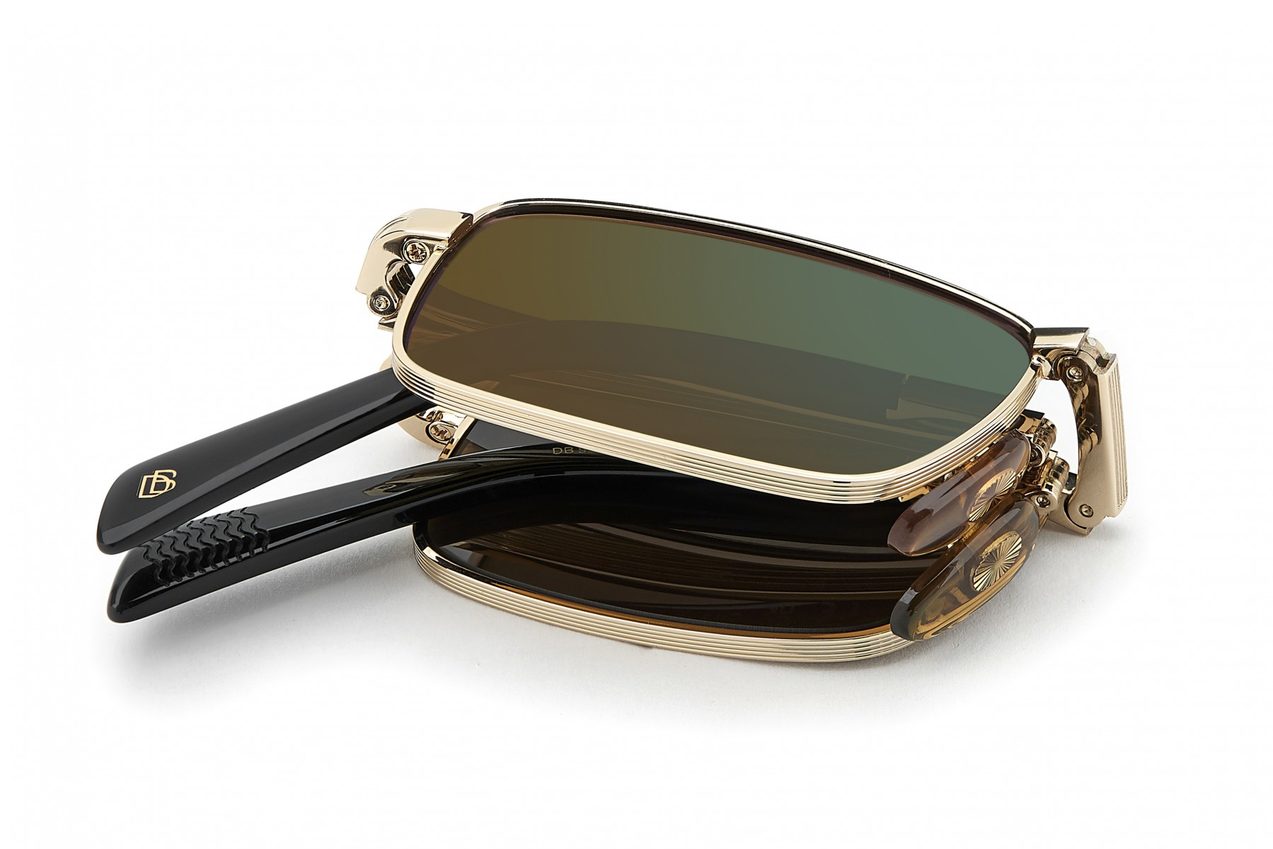 Davıd Beckham Erkek Metal Güneş Gözlüğü Altın Çerçeve Yeşil Aynalı Cam