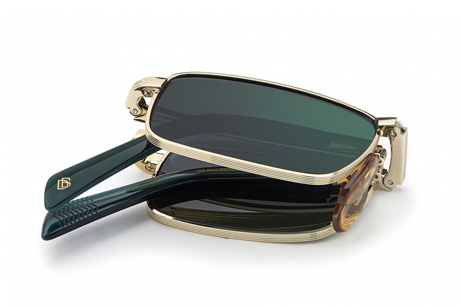 Davıd Beckham Erkek Metal Güneş Gözlüğü Altın Çerçeve Yeşil Aynalı Cam