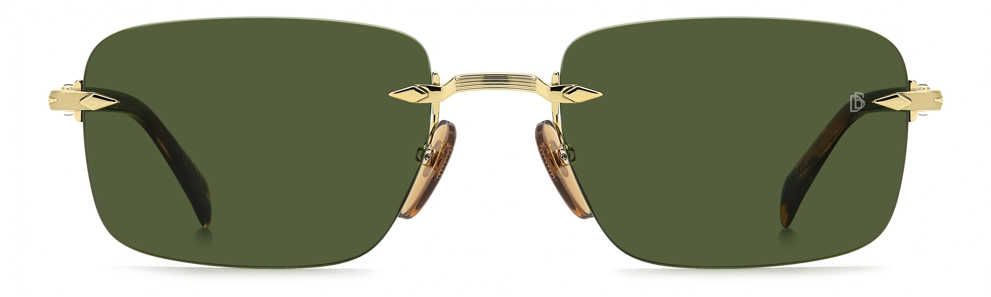 Davıd Beckham Erkek Metal Güneş Gözlüğü Altın Çerçeve Yeşil Cam