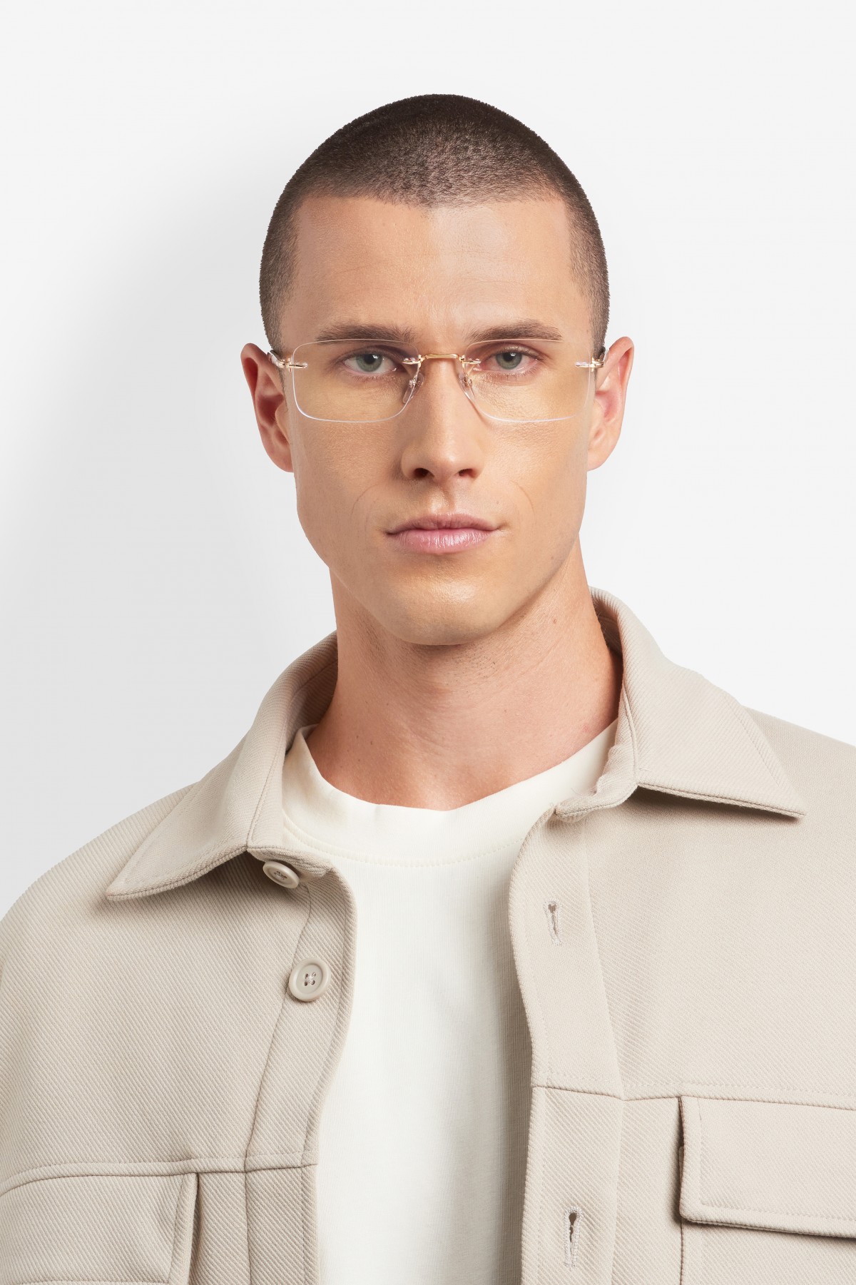 Davıd Beckham Erkek Metal Optık Altın Çerçeve Mavi Aynalı