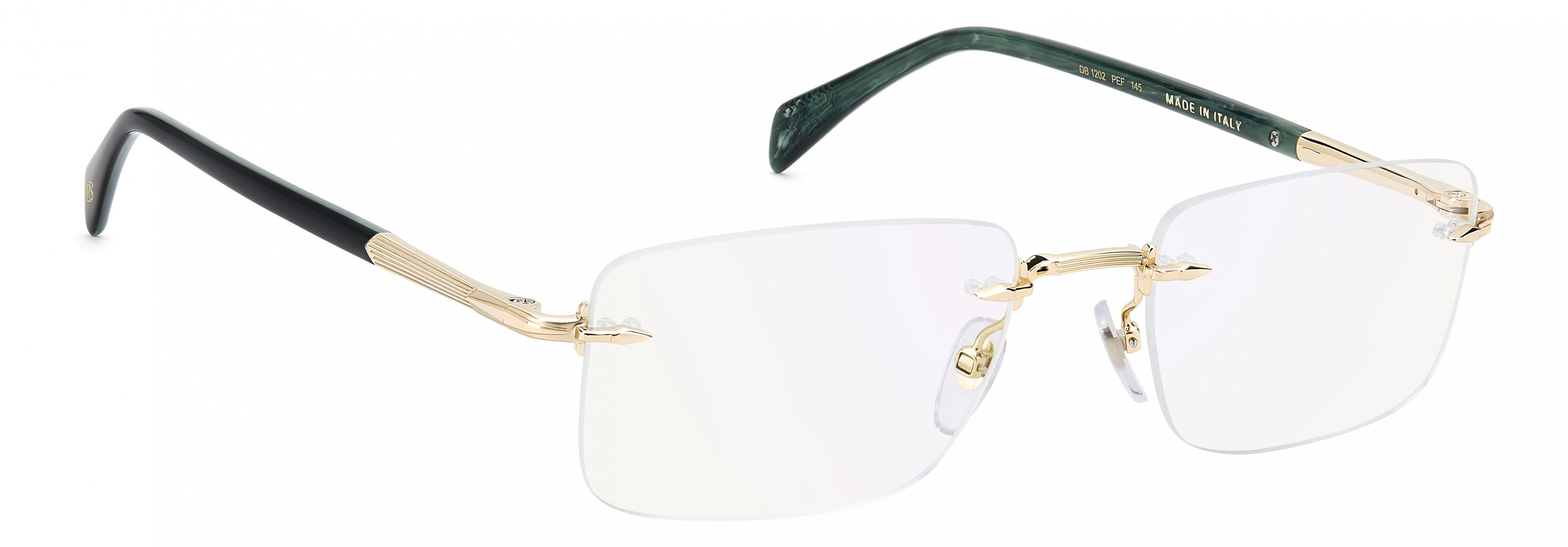 Davıd Beckham Erkek Metal Optık Altın Çerçeve Mavi Aynalı