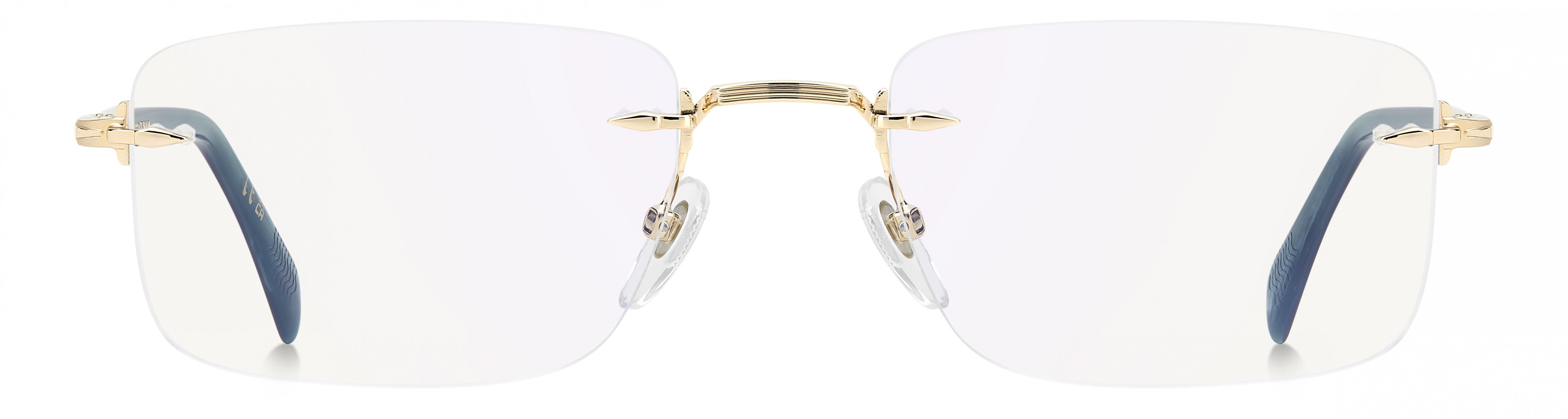 Davıd Beckham Erkek Metal Optık Altın Çerçeve Mavi Aynalı