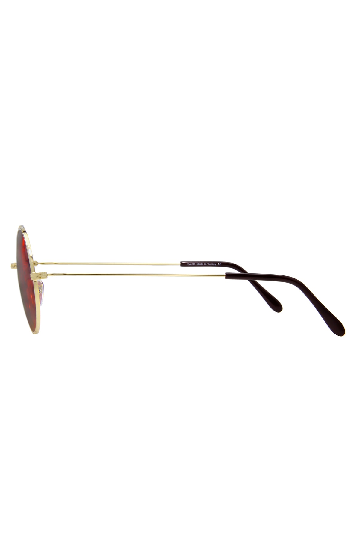 Sanches  Extreme Vintage Yuvarlak Polarize Altın Güneş Gözlüğü Kırmızı Cam Vintage 46.07