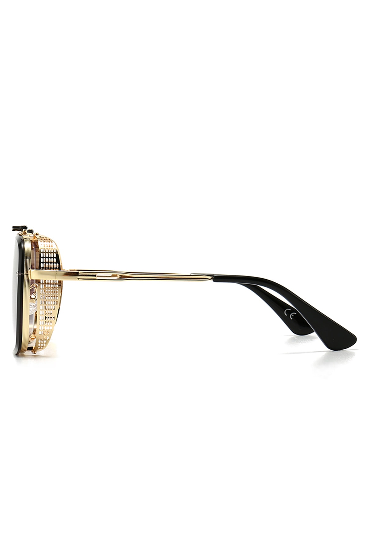 Sanches  Kadın Erkek Tarz Steampunk Altın Çerçeve Siyah Uv400 Korumalı Cam Pk003alsy
