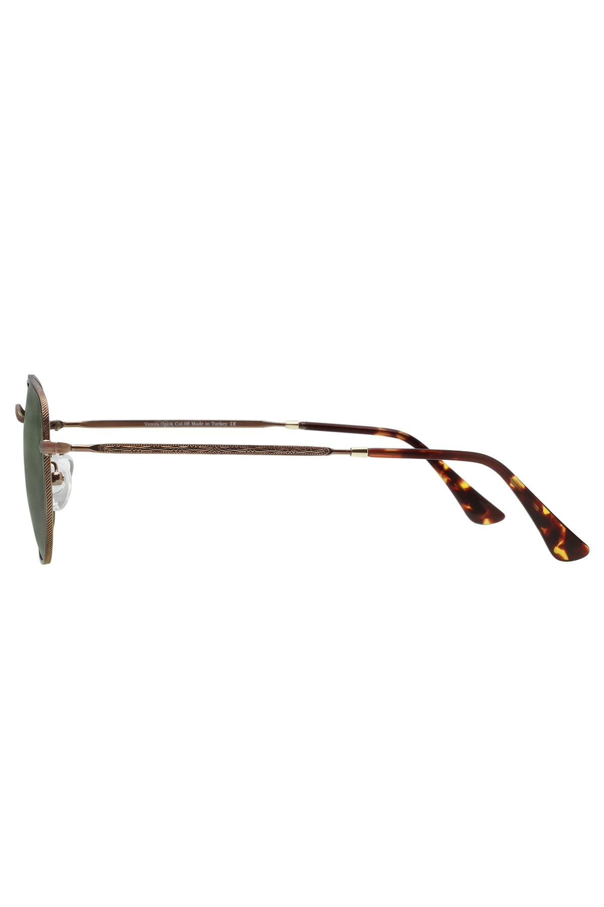 Polarize Altıgen Güneş Gözlüğü 630-a Kahverengi Gözlük Yeşil Cam