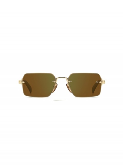 David Beckham DB 7109/S T5U MT Erkek Güneş Gözlüğü – Çerçevesiz Gold Brown Horn Tasarım | Kahve Cam | UV400 Koruma