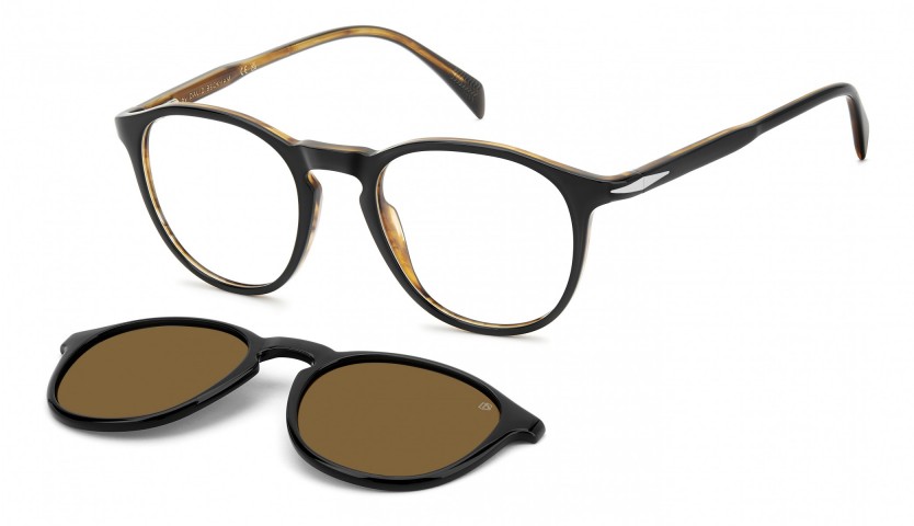 Davıd Beckham Erkek Kemik Clıp On Siyah Çerçeve Bronz Polarıze Cam