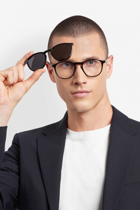 Davıd Beckham Erkek Kemik Clıp On Siyah Çerçeve Füme Polarize Cam