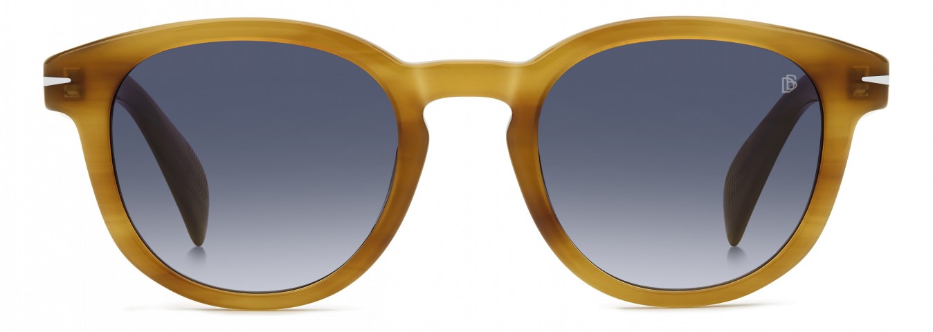 Davıd Beckham Erkek Kemik Güneş Gözlüğü Kahverengi Çerçeve Mavi Degrade Cam