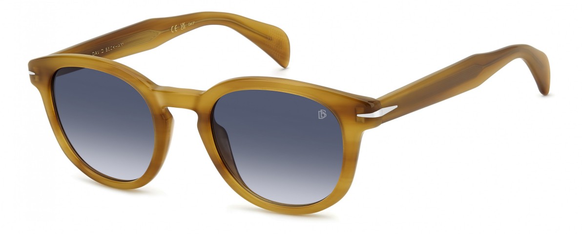 Davıd Beckham Erkek Kemik Güneş Gözlüğü Kahverengi Çerçeve Mavi Degrade Cam