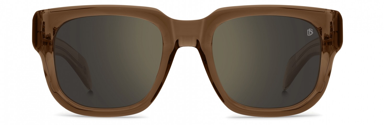 Davıd Beckham Erkek Kemik Güneş Gözlüğü Kahverengi Çerçeve Sarı Cam