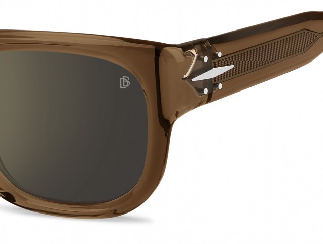 Davıd Beckham Erkek Kemik Güneş Gözlüğü Kahverengi Çerçeve Sarı Cam