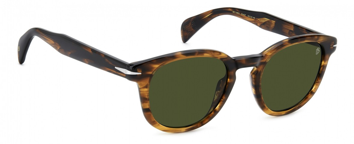 Davıd Beckham Erkek Kemik Güneş Gözlüğü Kahverengi Çerçeve Yeşil Cam