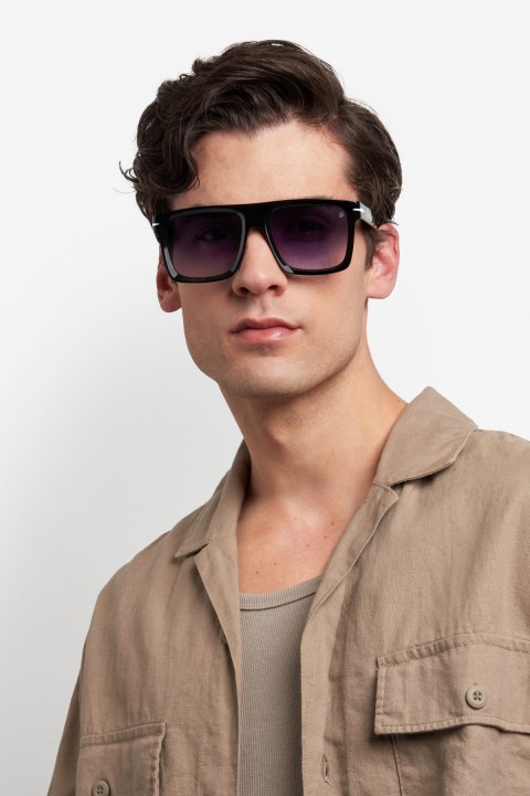 Davıd Beckham Erkek Kemik Güneş Gözlüğü Siyah Çerçeve Füme Cam