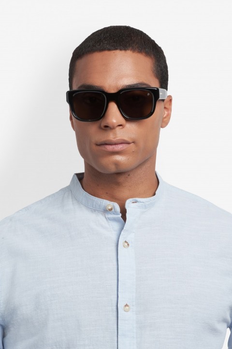 Davıd Beckham Erkek Kemik Güneş Gözlüğü Siyah Çerçeve Füme Cam