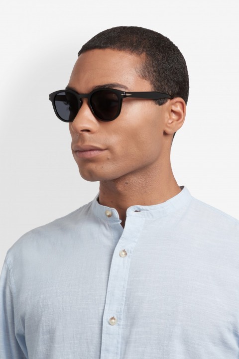 Davıd Beckham Erkek Kemik Güneş Gözlüğü Siyah Çerçeve Füme Cam