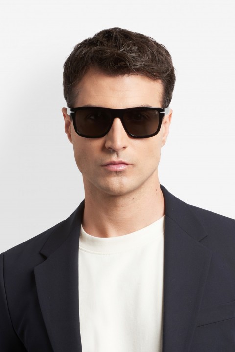 Davıd Beckham Erkek Kemik Güneş Gözlüğü Siyah Çerçeve Füme Polarize Cam