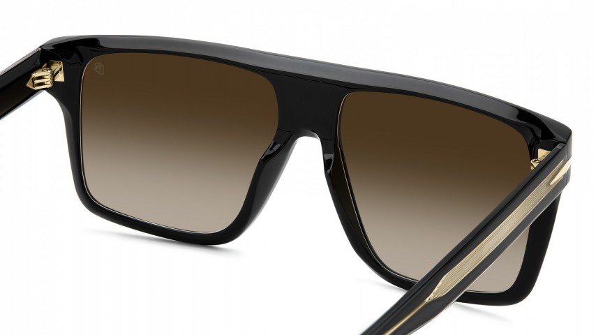 Davıd Beckham Erkek Kemik Güneş Gözlüğü Siyah Çerçeve Kahve Degrade Yeşil Aynalı Cam