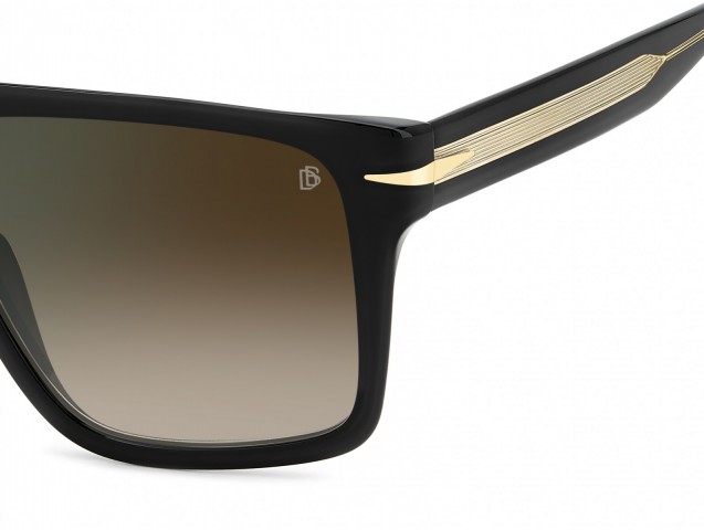 Davıd Beckham Erkek Kemik Güneş Gözlüğü Siyah Çerçeve Kahve Degrade Yeşil Aynalı Cam