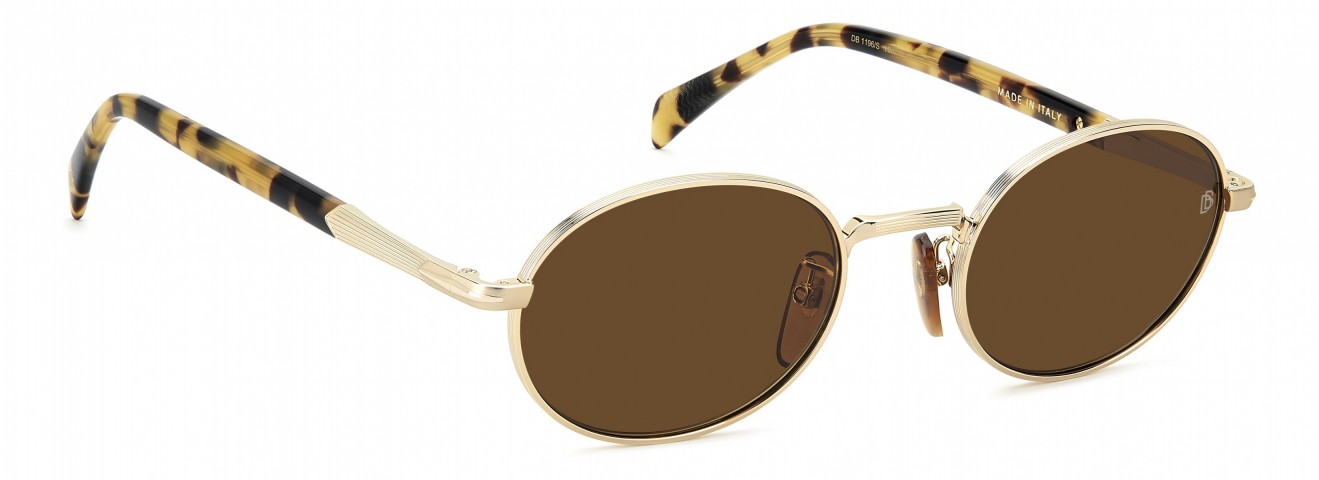 Davıd Beckham Erkek Metal Güneş Gözlüğü Altın Çerçeve Kahverengi Cam