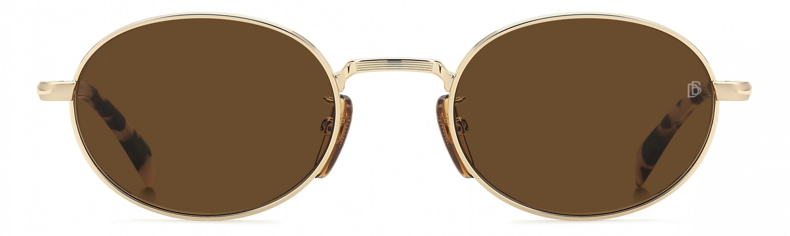 Davıd Beckham Erkek Metal Güneş Gözlüğü Altın Çerçeve Kahverengi Cam
