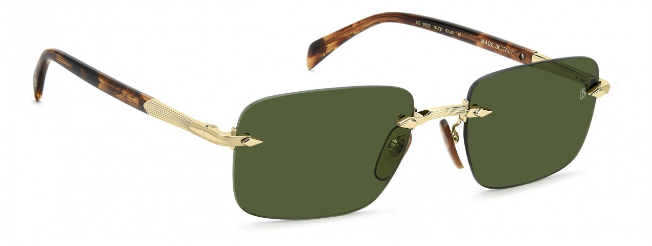 Davıd Beckham Erkek Metal Güneş Gözlüğü Altın Çerçeve Yeşil Cam