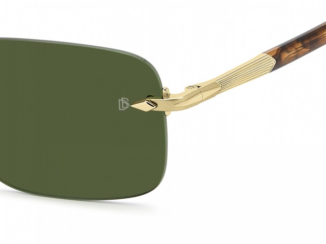 Davıd Beckham Erkek Metal Güneş Gözlüğü Altın Çerçeve Yeşil Cam