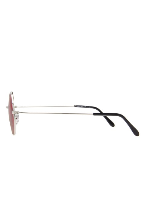 Sanches  Extreme Vintage Yuvarlak Polarize Gümüş Güneş Gözlüğü Kırmızı Cam Vintage 46.02