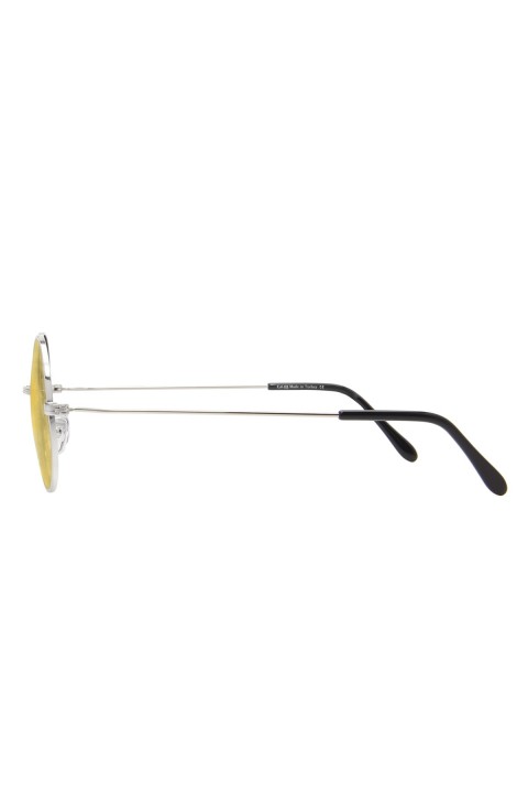 Sanches  Extreme Vintage Yuvarlak Polarize Gümüş Güneş Gözlüğü Sarı Cam Vintage 46.05