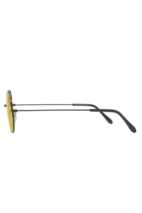 Extreme Vintage Yuvarlak Polarize Siyah Güneş Gözlüğü Sarı Cam Vintage 46.12