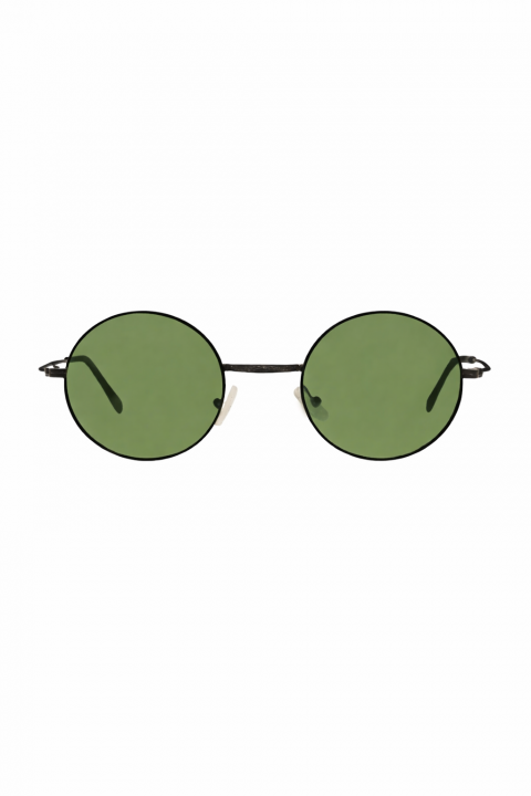 Extreme Vintage Yuvarlak Polarize Siyah Güneş Gözlüğü Yeşil Cam Vintage 46.08