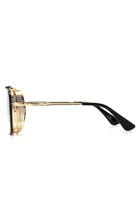 Sanches  Kadın Erkek Tarz Steampunk Altın Çerçeve Füme Flash Kaplamalı Uv400 Korumalı Cam Pk003alfmfl