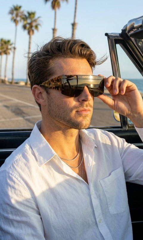 Plaj Stili Büyük Güneş Gözlüğü Havana Kahve çerçeve Yeşil i cam UV400 yüksek koruma140mm Unisex