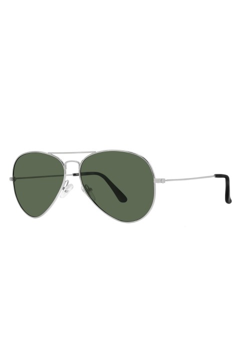 Polarize Pilot Güneş Gözlüğü Raptor 105 Large Gümüş Gözlük Yeşil Cam
