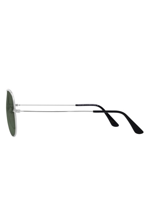 Polarize Pilot Güneş Gözlüğü Raptor 105 Large Gümüş Gözlük Yeşil Cam