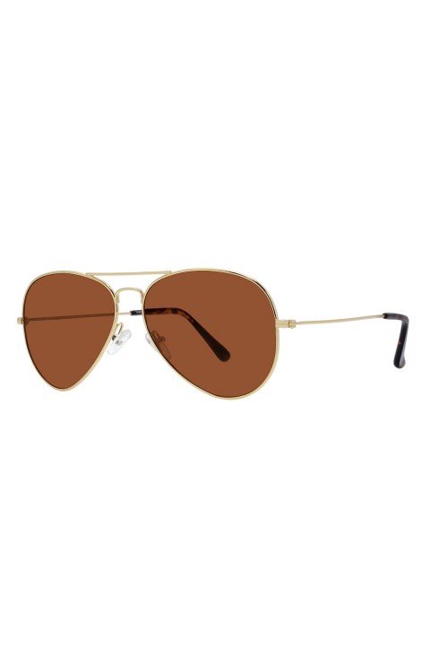 Vogs  Polarize Pilot Güneş Gözlüğü Raptor 105 Medium Altın Gözlük Kahve Cam