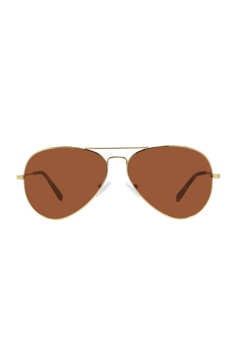 Vogs  Polarize Pilot Güneş Gözlüğü Raptor 105 Medium Altın Gözlük Kahve Cam
