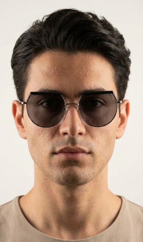 Sanches Geometrik Kore Tarzı Kadın Güneş Gözlüğü  56 mm Siyah Metal çerçeve Siyah  UV400 Koruma Cam  Yeni Sezon