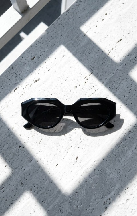 Sanches Kadın Cat Eye Güneş Gözlüğü  51mm Siyah Kemik Çerçeve  2026 Yeni Yaz