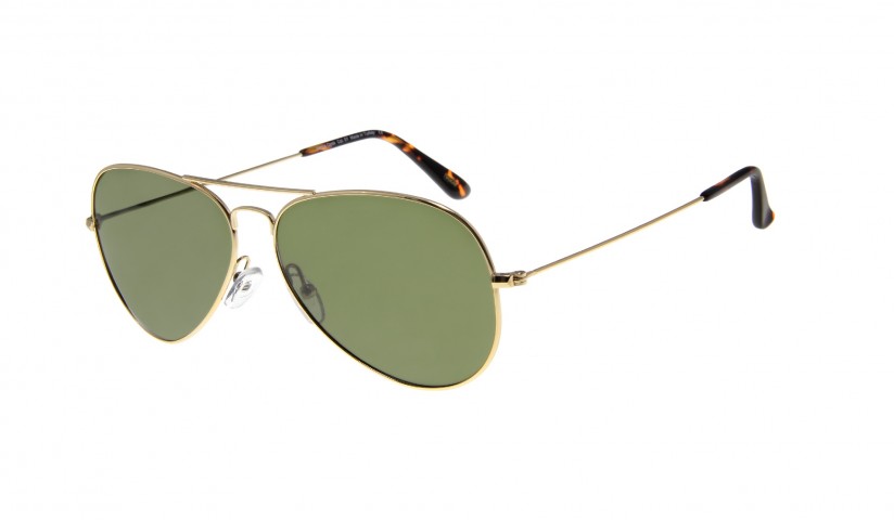 Polarize Pilot Güneş Gözlüğü Raptor 105 Large Altın Gözlük Yeşil Cam