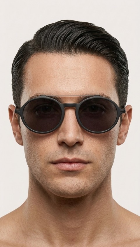 Sanches Polarize Kemik Çerçeve Titanyum Sap Polarize  Güneş Gözlüğü Siyah