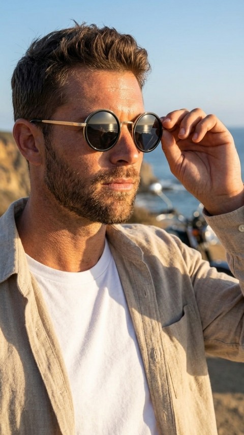 Sanches Premium Titanium Kemik Retro Güneş Gözlüğü 47mm S beden Siyah kemik Mat Altın Titanyum Siyah Polarize cam