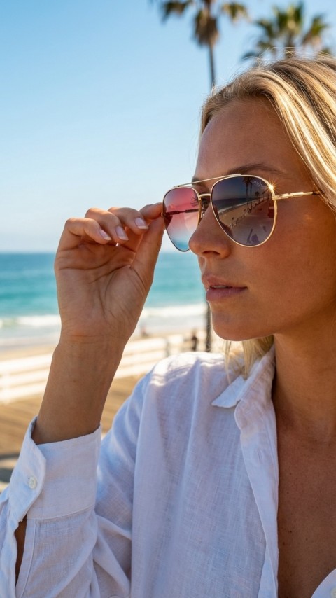 Sanches Titanyum Polarize Pilot Güneş Gözlüğü Altın Çerçeve Kahve Degrade Cam 60 mm