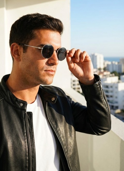 Sanches Ultra Hafif Titanyum Polarize Güneş Gözlüğü 50 mm Siyah Çerçeve Füme Cam