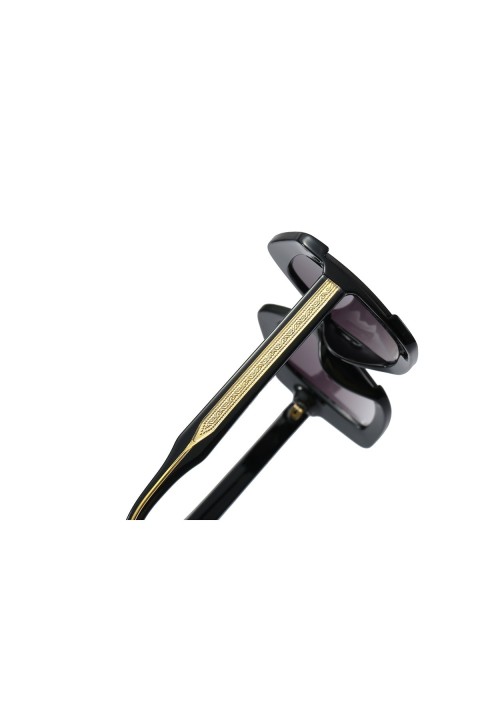 Sofistike Vintage Geometrik Büyük Siyah Kemik Kadın Güneş Gözlüğü Pk008sy Uv400 Cam Korumalı
