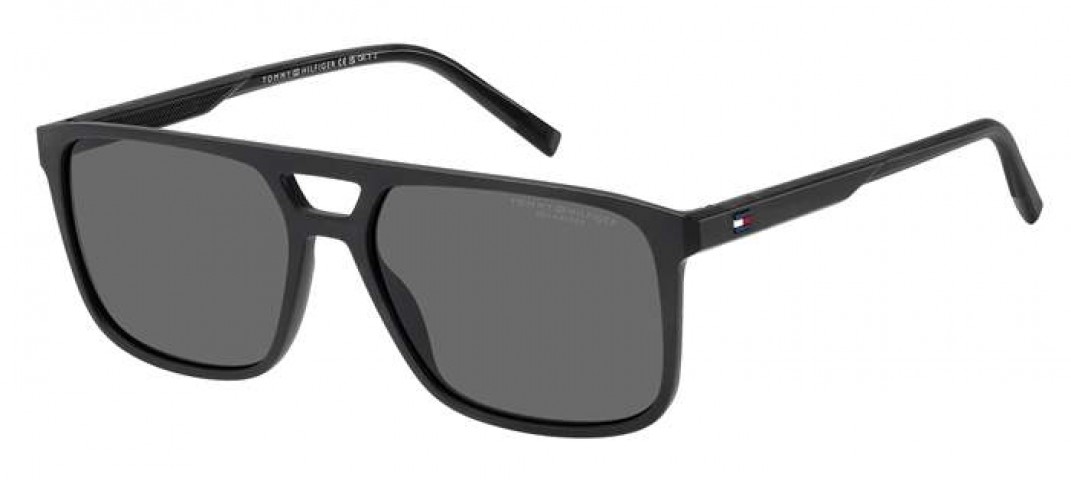Tommy Hılfıger Erkek Plastik Güneş Gözlüğü Th 2280/s Siyah Çerçeve Füme Polarize Cam